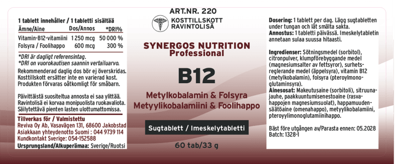 Kobalamin B12 og Folsyre