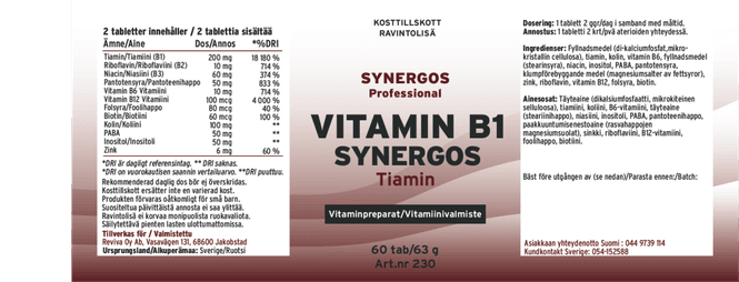 Hovedbilde B1 Tiamin Synergos