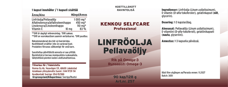Linfrøolje - Rik på Omega 3