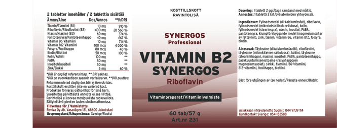 Hovedbilde B2 Riboflavin Synergos